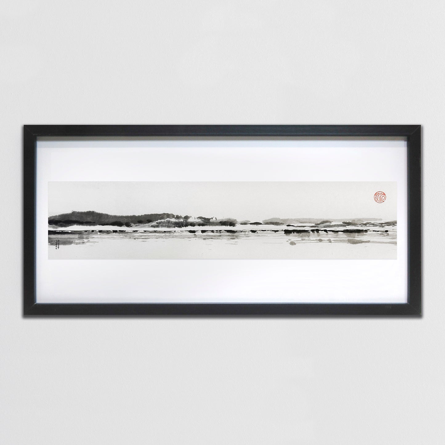 La Seine ombrée - Peinture Lavis