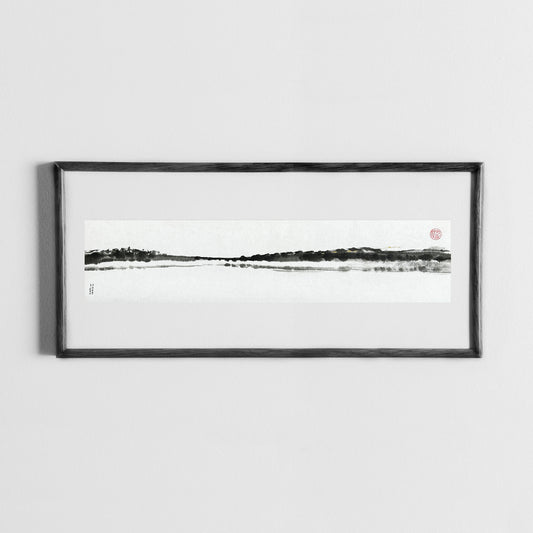 La Seine ombrée 02 - Peinture Lavis