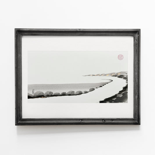 La courbe de La Seine 02 - Peinture Lavis