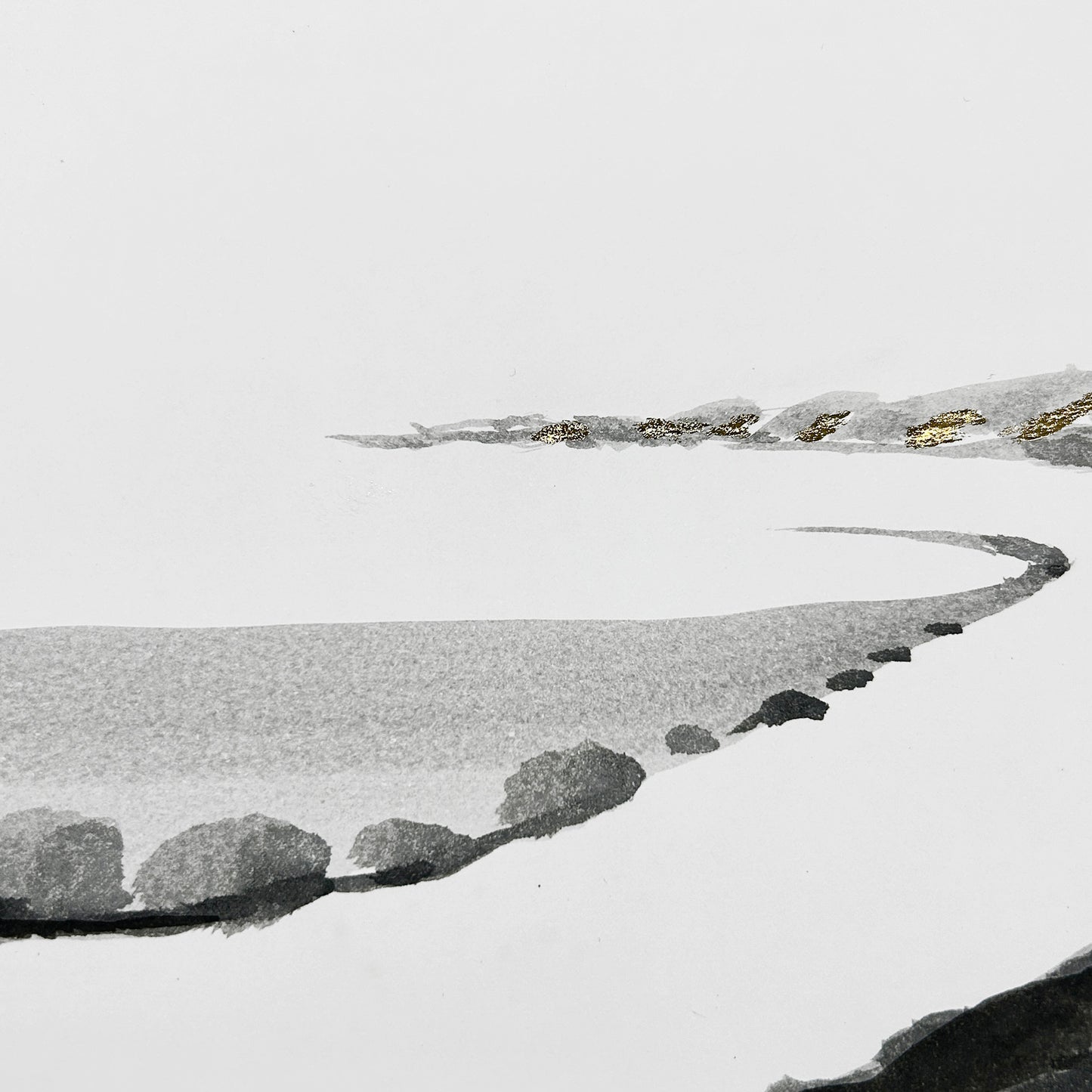 The curve of La Seine 02 - Ink Wash Painting