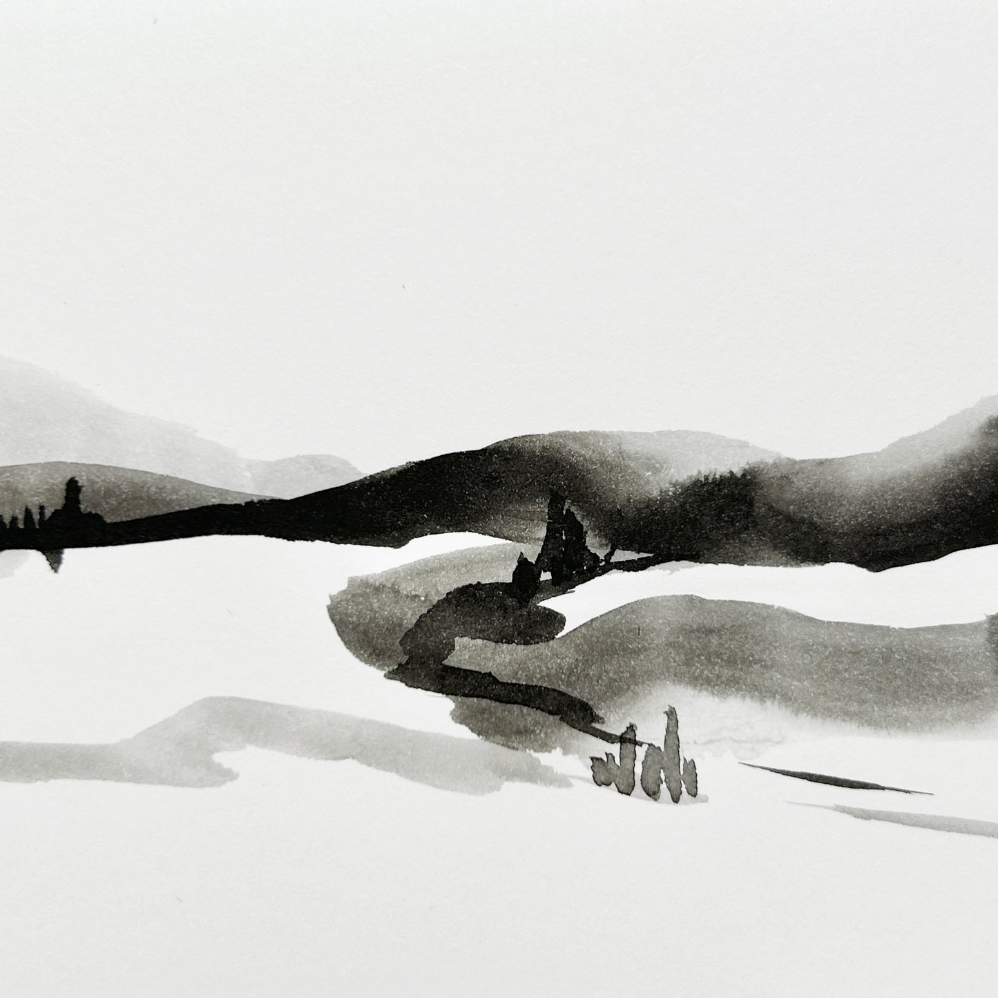 Le terroir du sud- Peinture Lavis