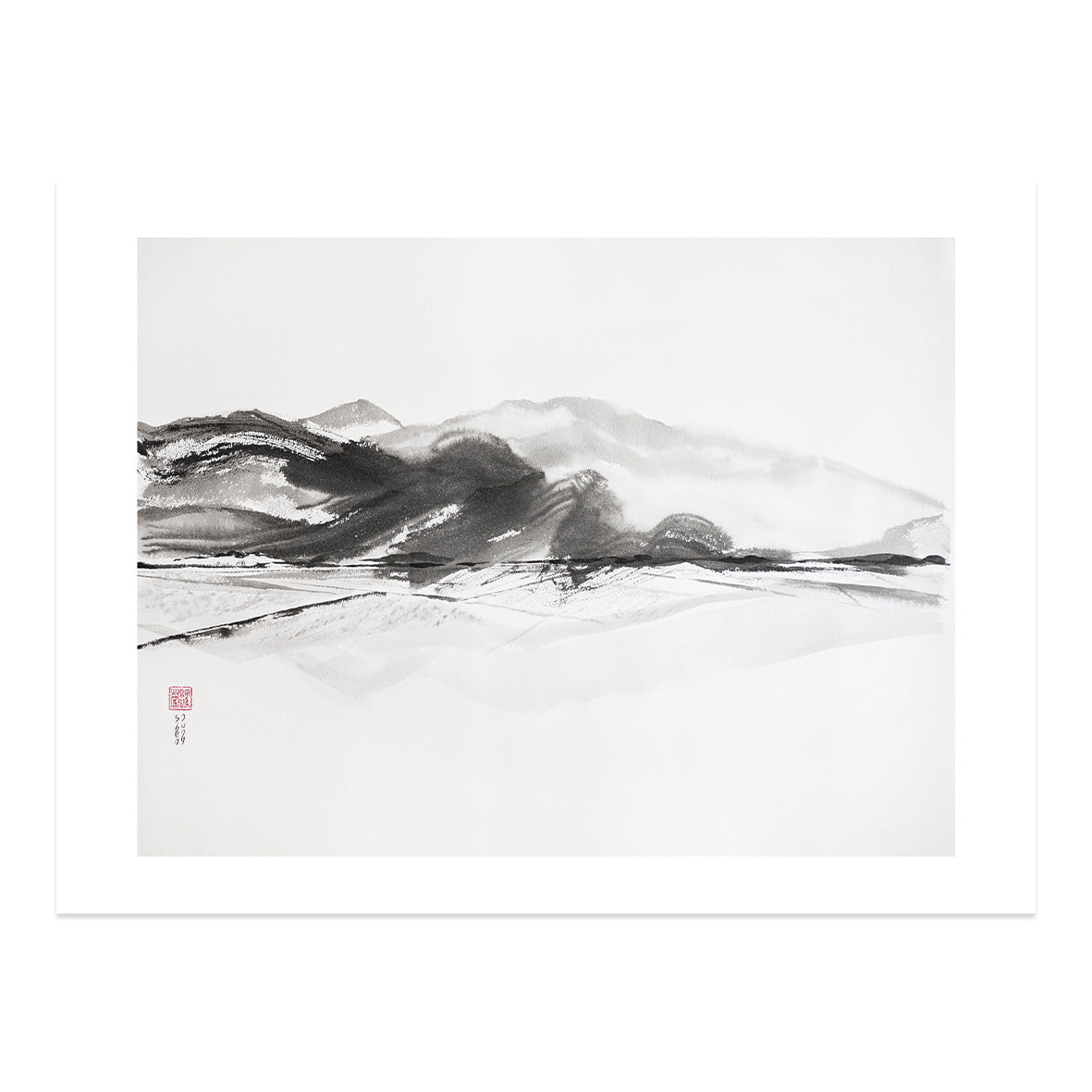 Print - In the train to eastern Taiwan - Ink wash painting