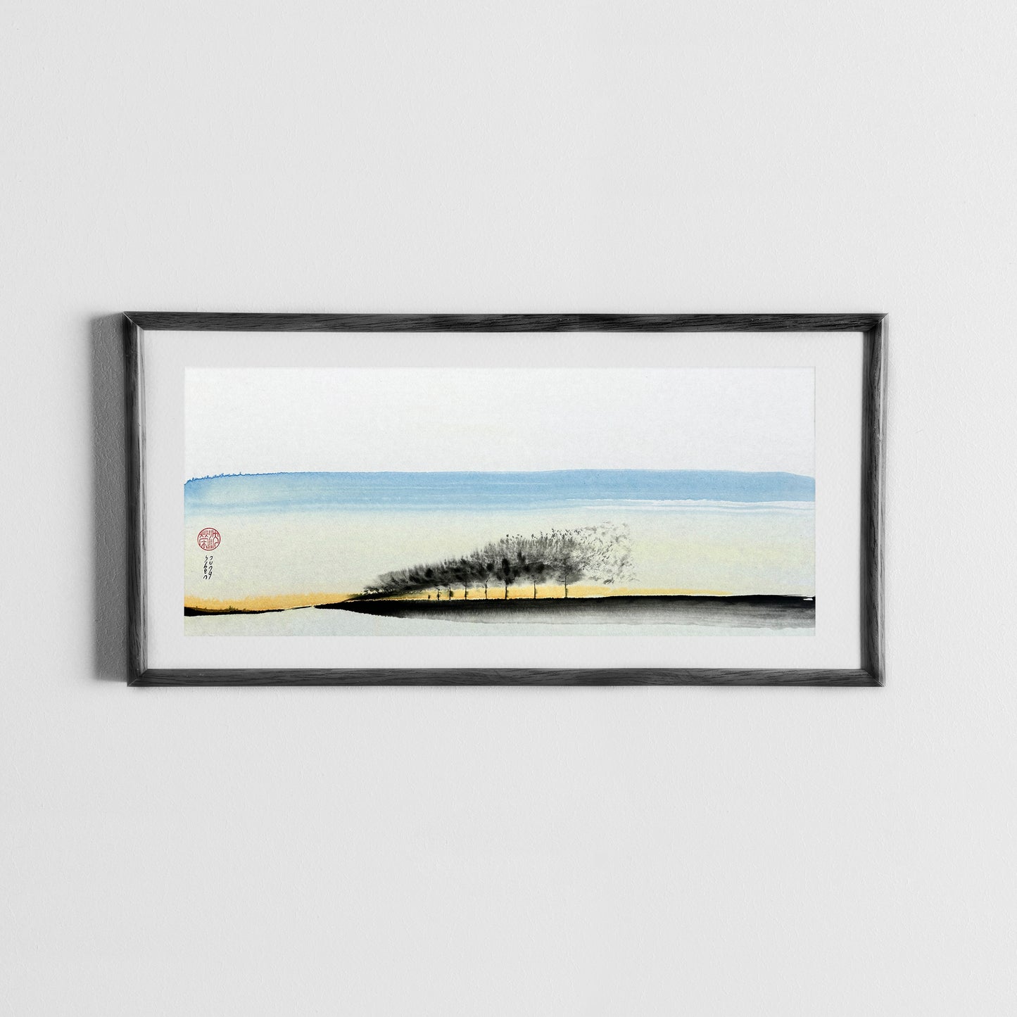 Vers l'aube - Peinture Lavis