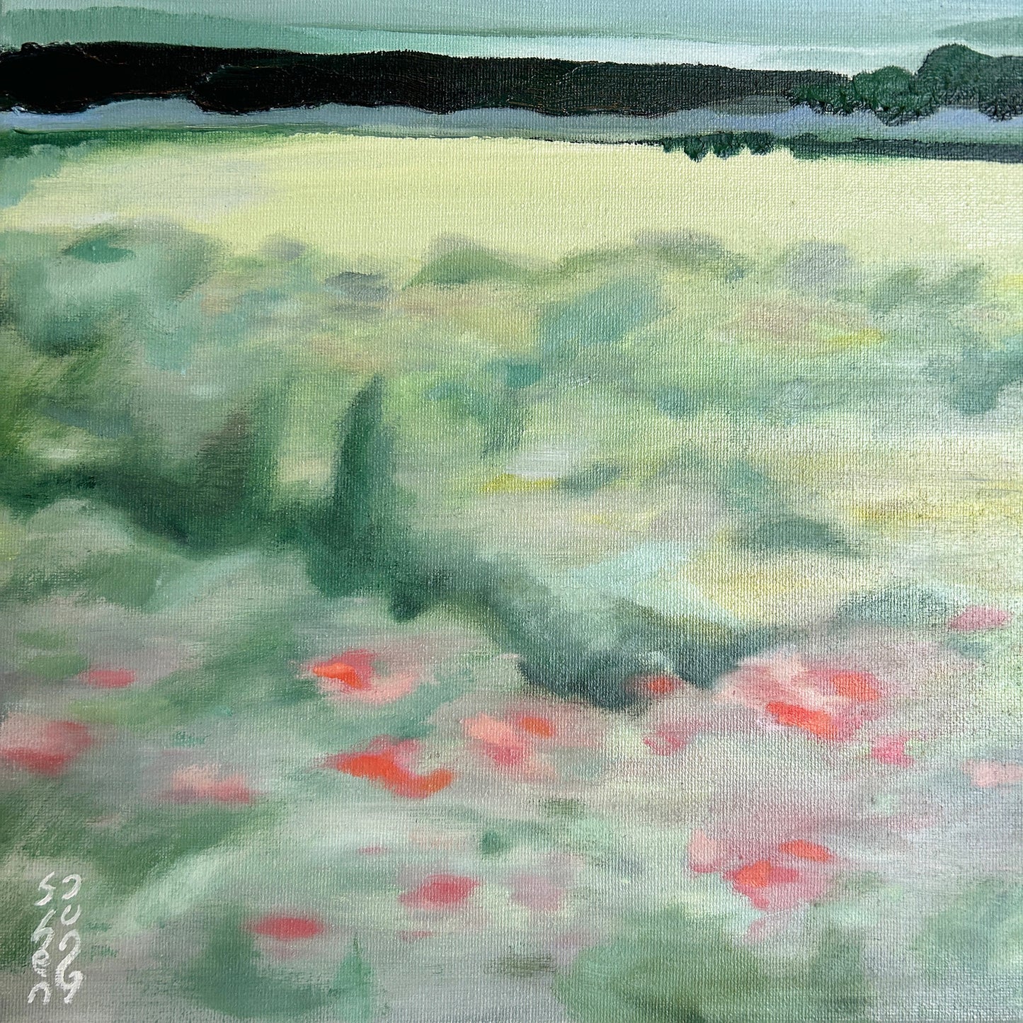 Coquelicot - Peinture huile sur toile