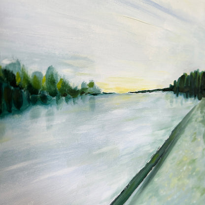 La Seine - Peinture huile sur toile