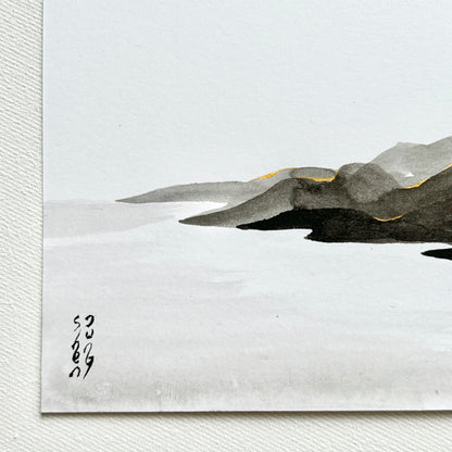 Corsica in Carré 02 - Ink Wash Painting