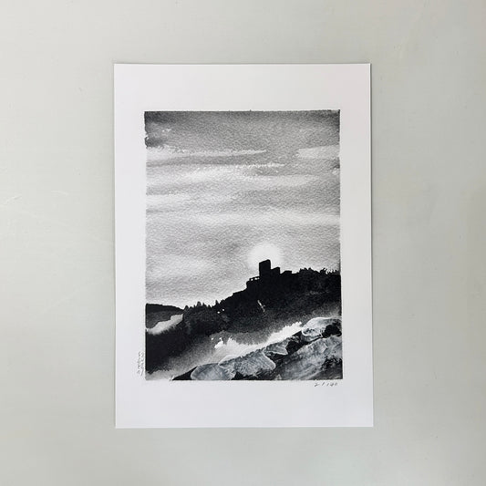 Tirage - La lune à 6 h en novembre - A4