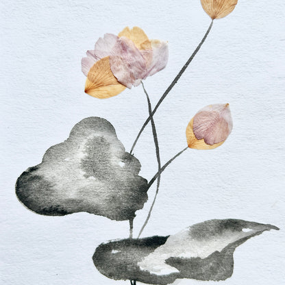 The Ikebana Garden 001 - Herbarium and Ink wash