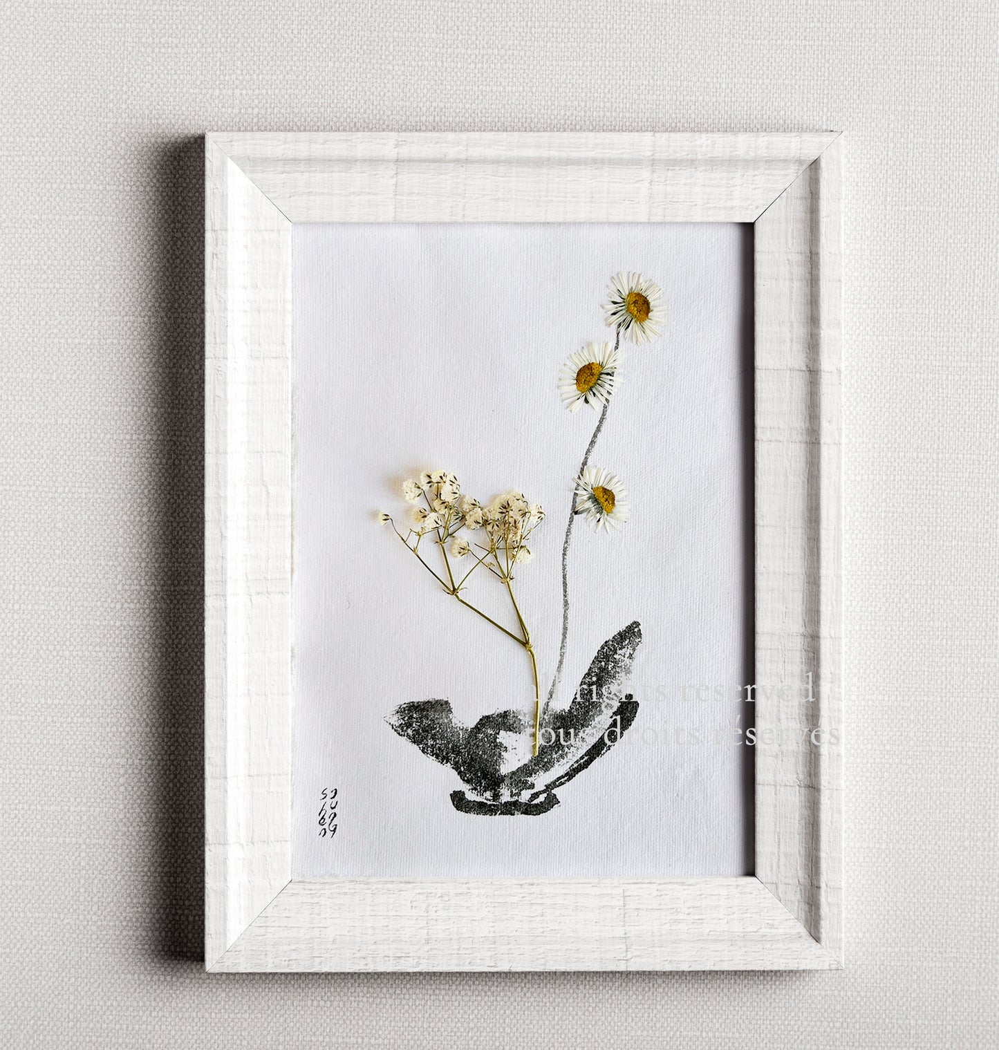 Ikebana 011 - Herbarium and Ink wash