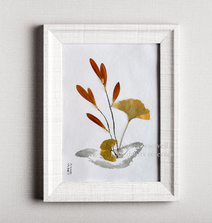 Ikebana 013 - Herbarium and Ink wash