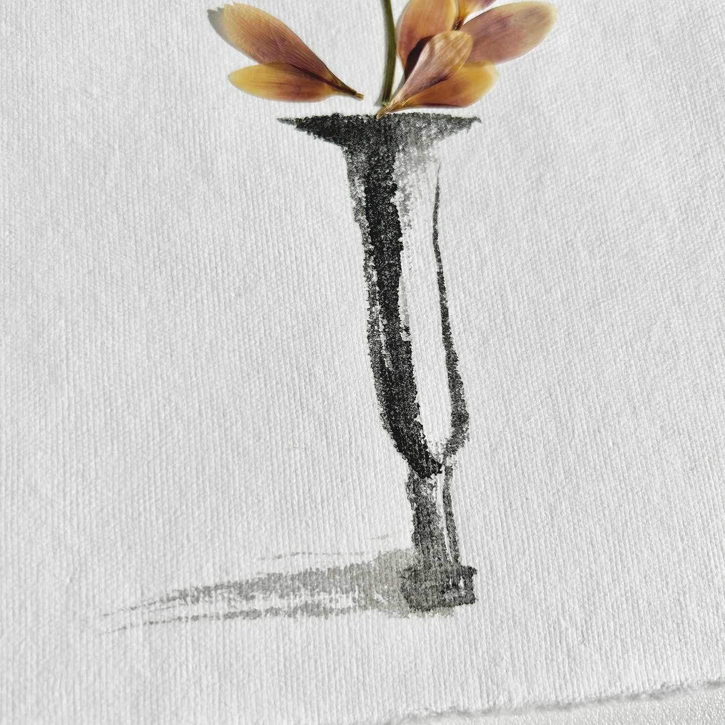 Ikebana 017 - Herbarium and Ink wash