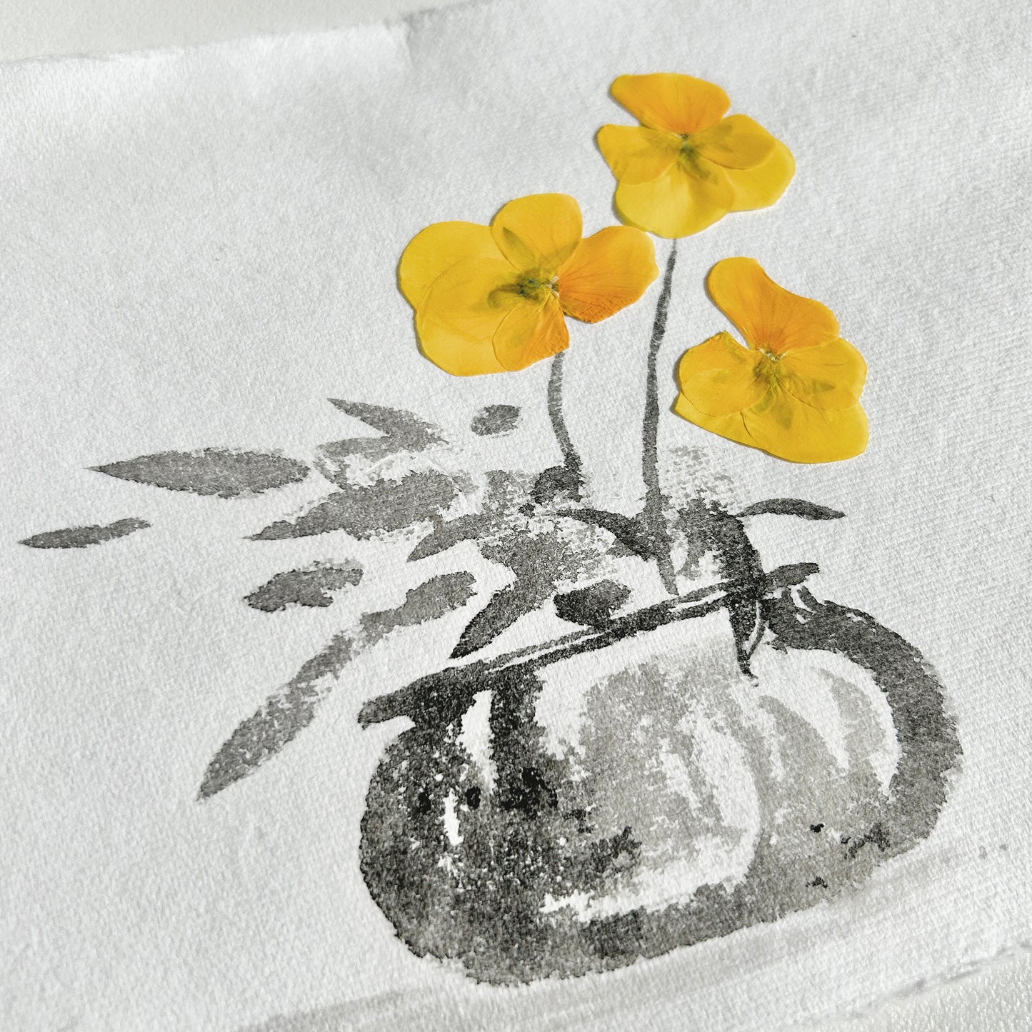 Ikebana 020 - Herbarium and Ink wash