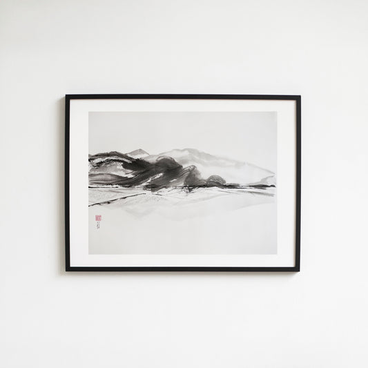 Print - In the train to eastern Taiwan - Ink wash painting